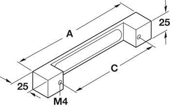 Hafele 109.50.205 Handle Zinc Polished Chrome 101ZN08 M4, 192 mm CTC