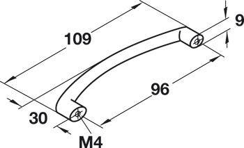 Hafele 109.60. Handle Zinc Matt Nickel 103ZN38 M4