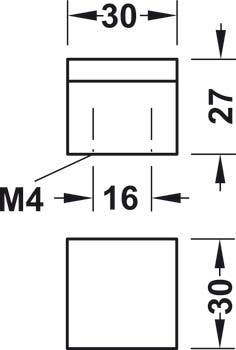 Hafele 110.24. Handle Zinc M4 CTC 16MM