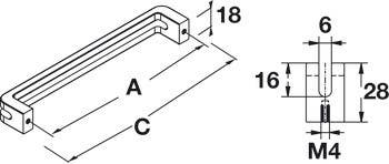 Hafele 110.34. Handle Studio Zinc M4