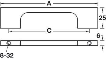 Hafele 111.04. Handle Showcase Zinc Stainless Steel M4
