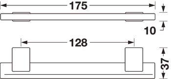 Hafele 111.24.605 Handle Lago Di Como Zinc M4, 128 mm CTC, Satin Nickel