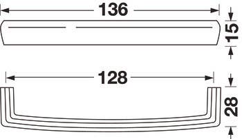 Hafele 111.59. Handle Lago DI Como Zinc