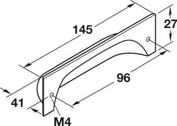 Hafele 491.50.020 Cup Handle, Zinc