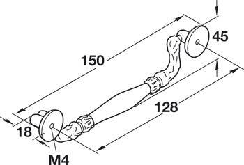 Hafele 491.50. Bail Handle, Zinc