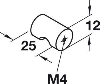 Hafele 491.52. Knob, Stainless Steel