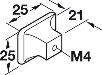 Hafele 491.54.021 Knob Capital Georgia Nickel Brushed M4, 32X32MM