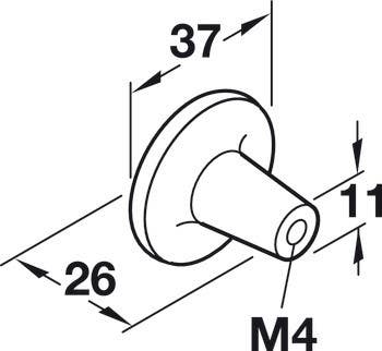 Hafele 491.53.540 Knob Capital Rustic Copper M4 37MM