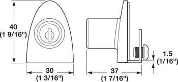 Hafele 233.54. Keyed Alike Glass Door