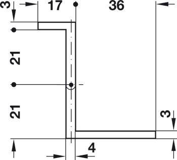 Hafele 307 Cranked Butt Hinge, Neuform, Brass, for Overlay Doors