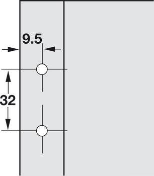 Hafele 314.60.000 Wing Mounting Plate, for Self-Closing Hinges
