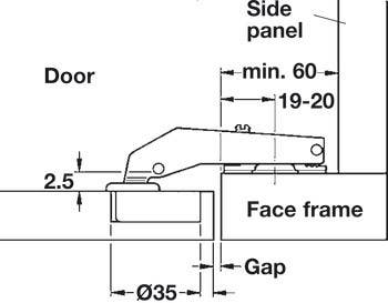 Hafele 315.01.740 Hinge Clip 90D Blind Corner Soft Close