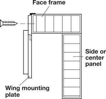 Hafele 315.99. Mounting Plate, Face Frame, for Clip-On Hinges