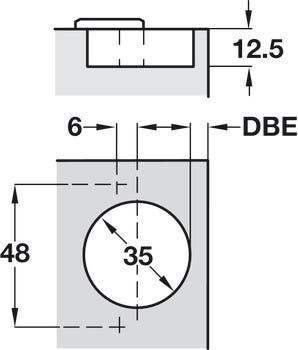Hafele 316.32.600 Concealed Cup Hinge, Metallamat A/SM 175D, Full Overlay Mounting