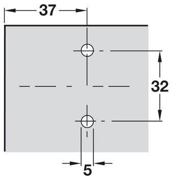Hafele 322.94. Mounting Plate, Cruciform, for Grass Click On System Hinges