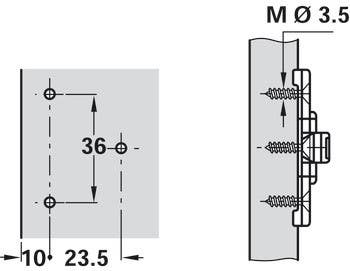 Hafele 322.97. Grass Nexis Face Frame Plate 2PT Wood Screw