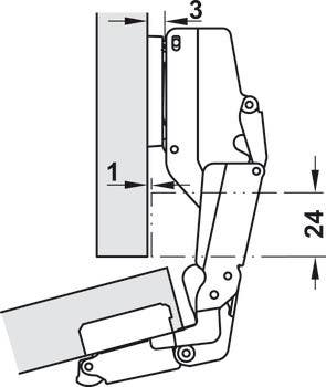 Hafele 329.07. Concealed Hinge, 165D, Inset Mounting