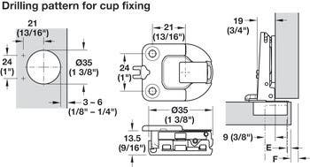 Hafele 329.08.505 Concealed Hinge,Duomatic Premium Lapis 110D, full overlay mounting