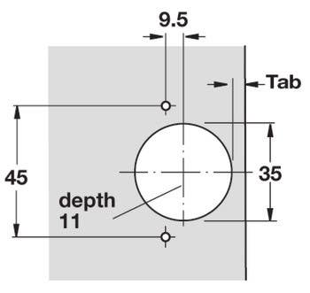 Hafele 329.09. Concealed Hinge, Salice, - 45D Corner Special Application, Full Overlay