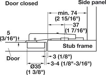 Hafele 329 Salice, Blind Corner Concealed Hinge, Steel, Nickel-Plated