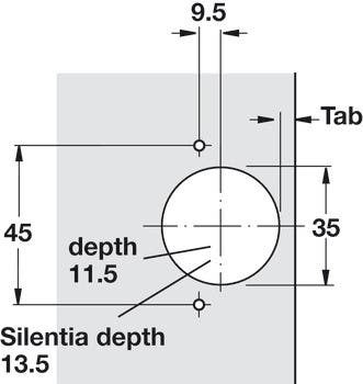 Hafele 329 Concealed Hinge, Salice 200 Series, 110DInset Overlay