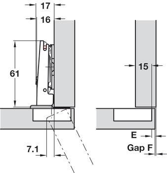 Hafele 329.26.800 Concealed Hinge, Salice Push, 110D Full Overlay