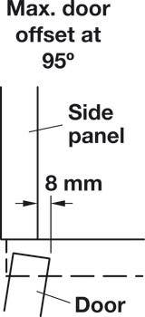 Hafele 329.31. Concealed Hinge, Salice 200 Series, 94D Silentia, Nickel Plated