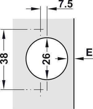 Hafele 329.41.500 Concealed Cup Hinge, Duomatic Mini 94D, full overlay