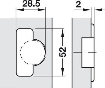 Hafele 329.41.503 Salice C4A7P99 Mini 94D Inset Screw
