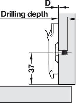 Hafele 329 Mounting Plate, Salice, With Pre-Installed Euro Screws