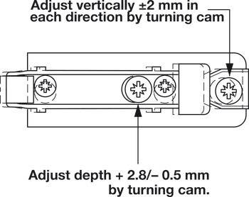 Hafele 329.64. Clip Face Frame Mounting Plate, Salice