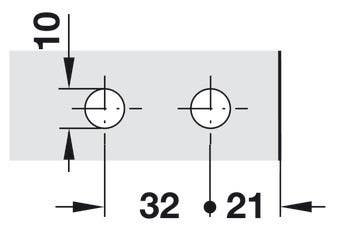 Hafele 329.67.013 Mounting plate, With pre-mounted dowels