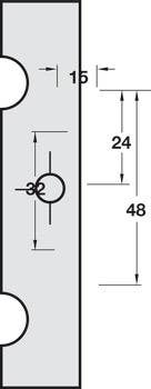 Hafele 329.67.0 Clip Face Frame Mounting Plate, Salice, 12 mm for Inset