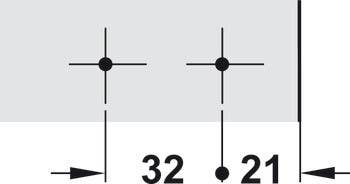 Hafele 329.67.0 Clip Mounting Plate, Zinc Alloy, With Chipboard Screws