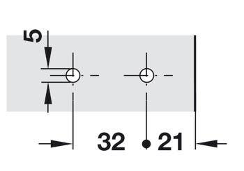Hafele 329.67. Clip Mounting Plate, Length 7.5 mm
