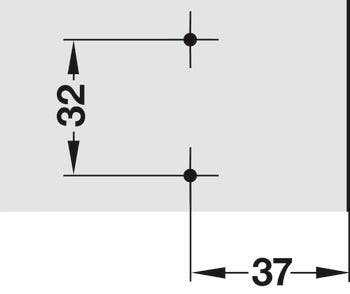 Hafele 329.80. Cruciform Mounting Plate, Duomatic A, with chipboard Screws