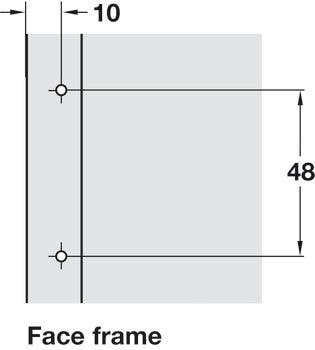 Hafele 329.82.639 Slide-On Mounting Plate, Salice, Face Frame