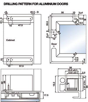 Hafele 329.97. Hinge, Salice specialty , 105D Air