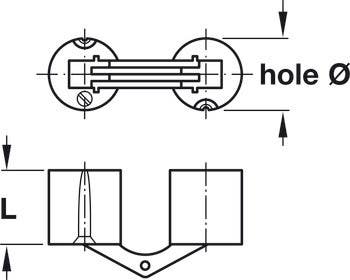 Hafele 341.21. Zysa Drill-In Concealed Hinge, Opening Angle 180D