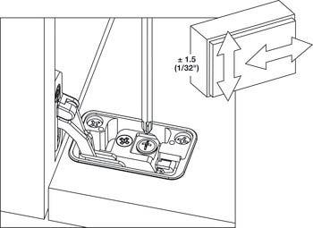 Hafele 342.78. In-Side Flap Hinge 18-20MM Nickel Plate