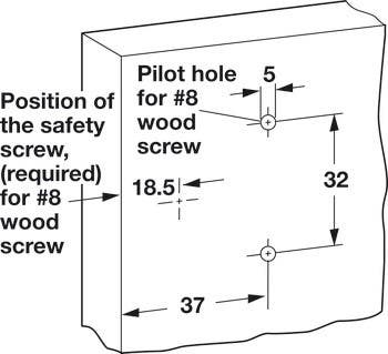 Hafele 344.06. Single Pivot Institutional Hinge Cup, Aximat 300, Grade 1, Screw Mount