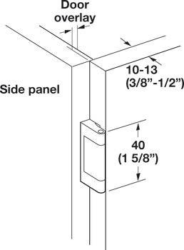 Hafele 344.75.051 Thin Panel Institutional Hinge, Grade 1, Stainless Steel