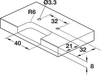 Hafele 344.75.730 Thin Panel Hinge, Grade 1, Screw Mounted