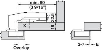 Hafele 348 Concealed Blind Corner Hinge, Grass Tiomos, 110D Overlay Mounting