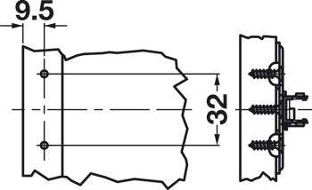 Hafele 348.38. Face Frame Adapter Baseplate, Grass Tiomos, 2 Point Fixing