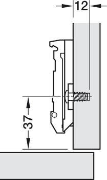 Hafele 348.39. Wing Baseplate, Grass Tiomos 2-Point Fixing with Euro Screws