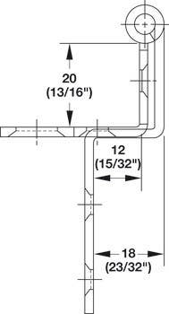Hafele 354.65. Five-Knuckle Hinge, Grade 1, 270D, for 13/16" Door Thickness