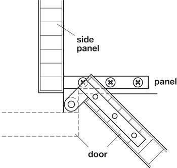 Hafele 362.01.500 Corner Pivot Hinged, Cranked, 180D Opening Angle