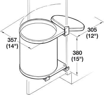 Hafele 502.12.529 Side Panel/Door Mounted Waste Bin