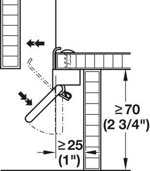 Hafele 502.47.183 Foot Pedal, for Automatic Extension of a Waste Bin